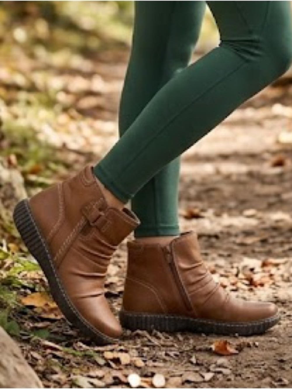 Clarks Brown 8 Wide Ankle Booties Caroline Slouch Zipper